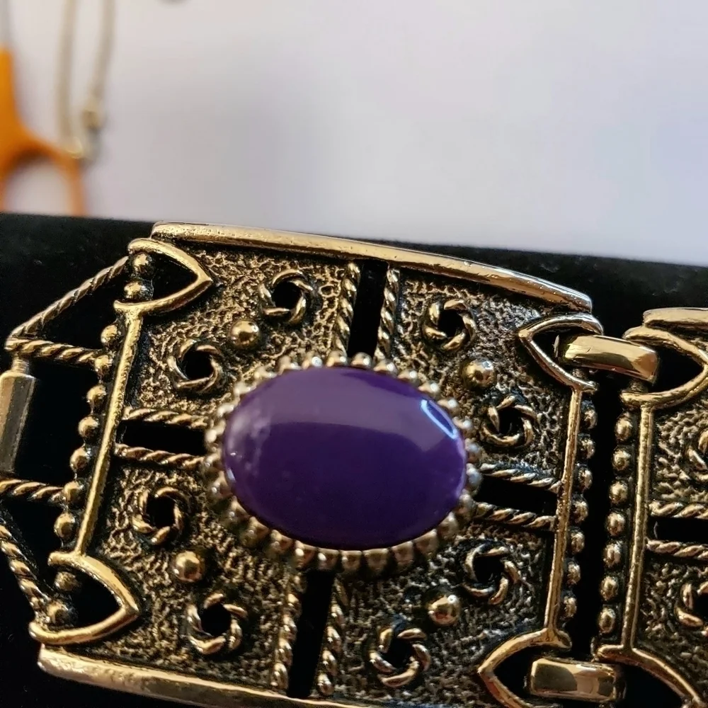 UPDATED AD Sarah Coventry Vintage 60's Bracelet Links Stones - Picture 11 of 16